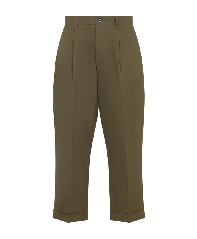 

Зеленые брюки, удобный стиль, осень-зима 2025 Ami Paris, зеленый