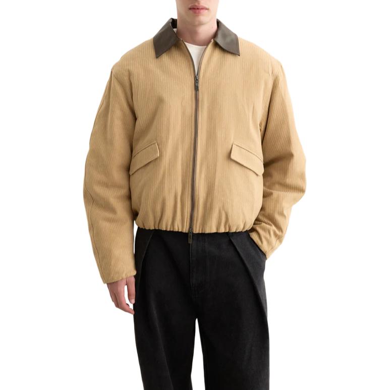 

Контрастный воротник Длинный рукав Куртка ADER ERROR, бежево-желтый