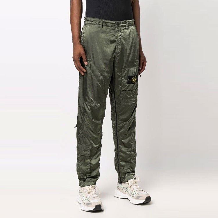 Брюки мужские Stone Island на пуговице, зеленый — фото 3