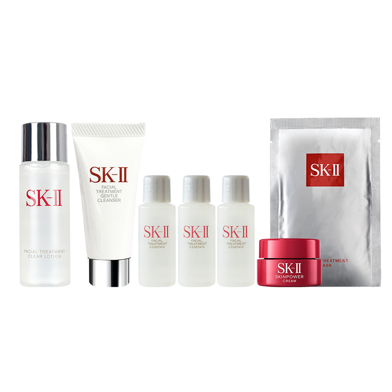 SK II Classic Clear Lotion Fairy Water Serums Lotion Sample Skincare Set для подтяжки, увлажнения и контроля жирности SK-II, clear cream 30ml + cleansing 20g + cream 2.5g + fairy water 10ml*3+ mask — фото 4