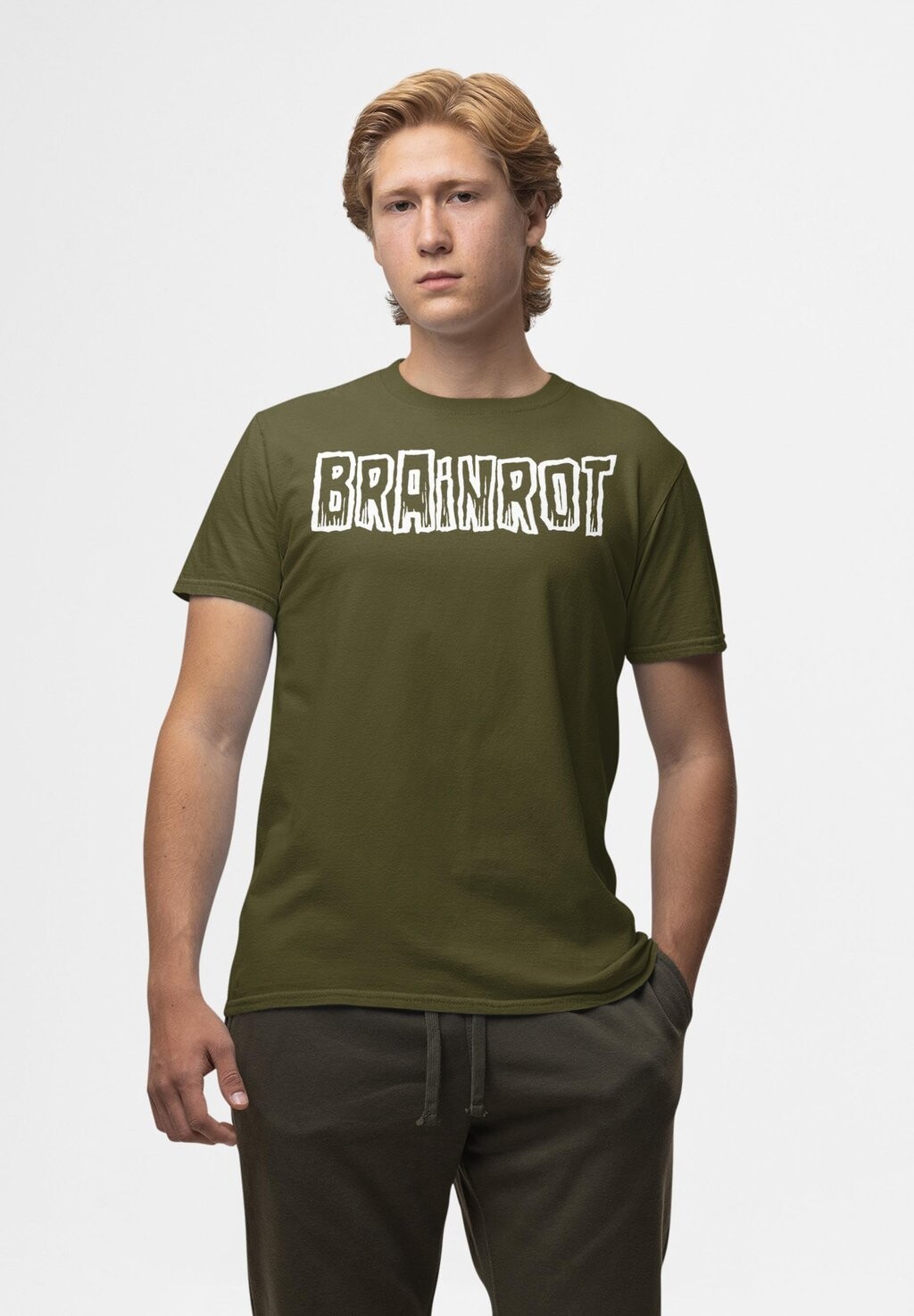 

Футболка с принтом MEMES BRAINROT Henry Tiger, хаки