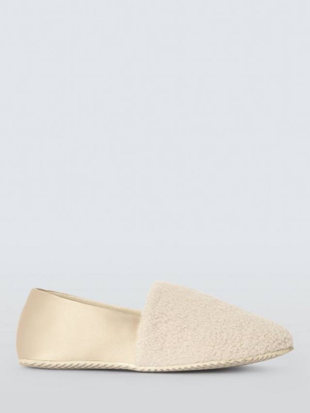 Борг домашние тапочки с квадратным носком John Lewis, Beige