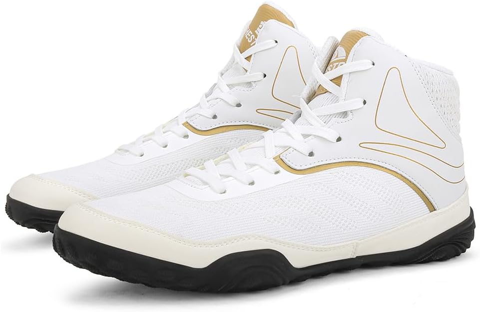 

Мужские модные кроссовки для борьбы Omcam, дышащая сетка, боевые туфли, нескользящие, повседневные спортивные ботинки, белый