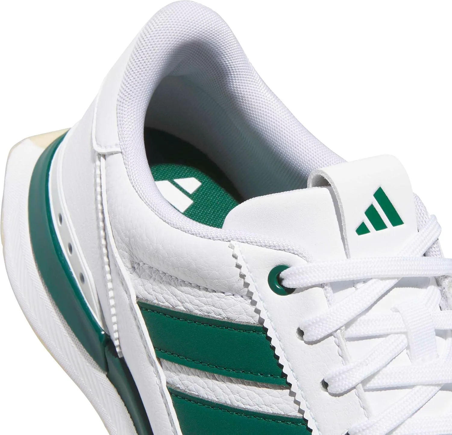 Мужские кожаные кроссовки Adidas S2g 26, белый/зеленый — фото 4