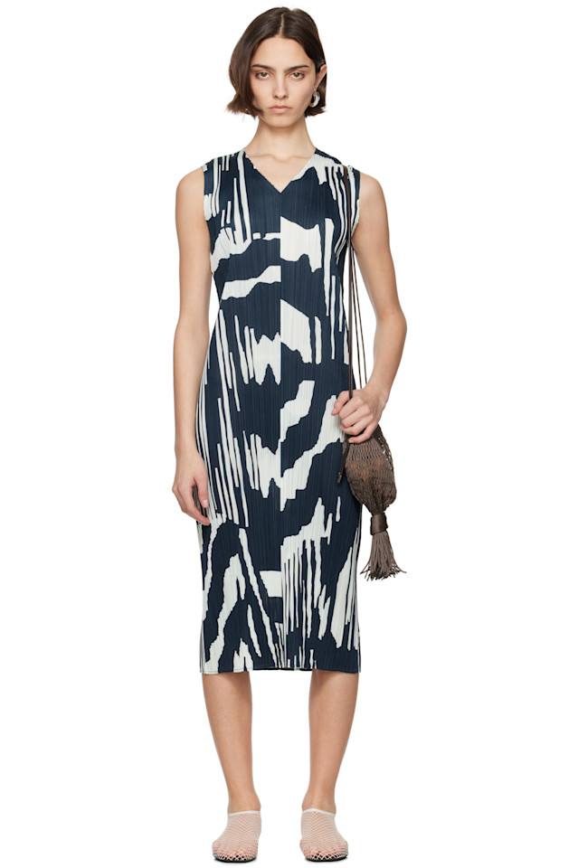 

Рефракшн макси-платье Pleats Please Issey Miyake, синий