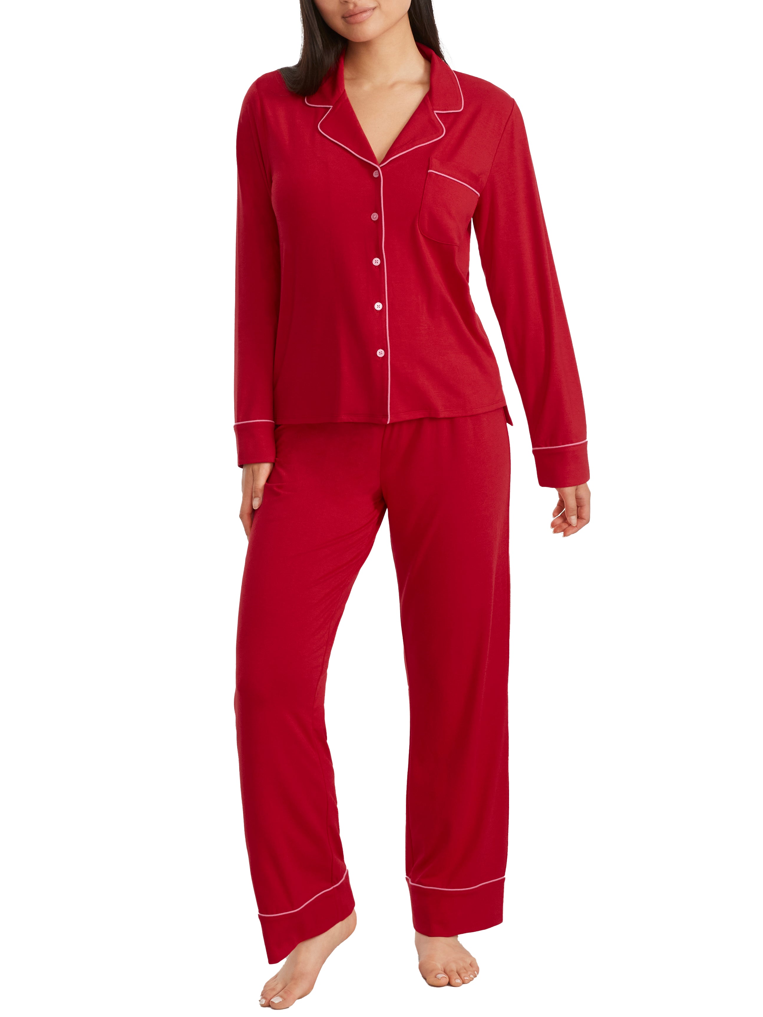 

Пижамный комплект Bare Women's The Cooling Piped, цвет goji berry