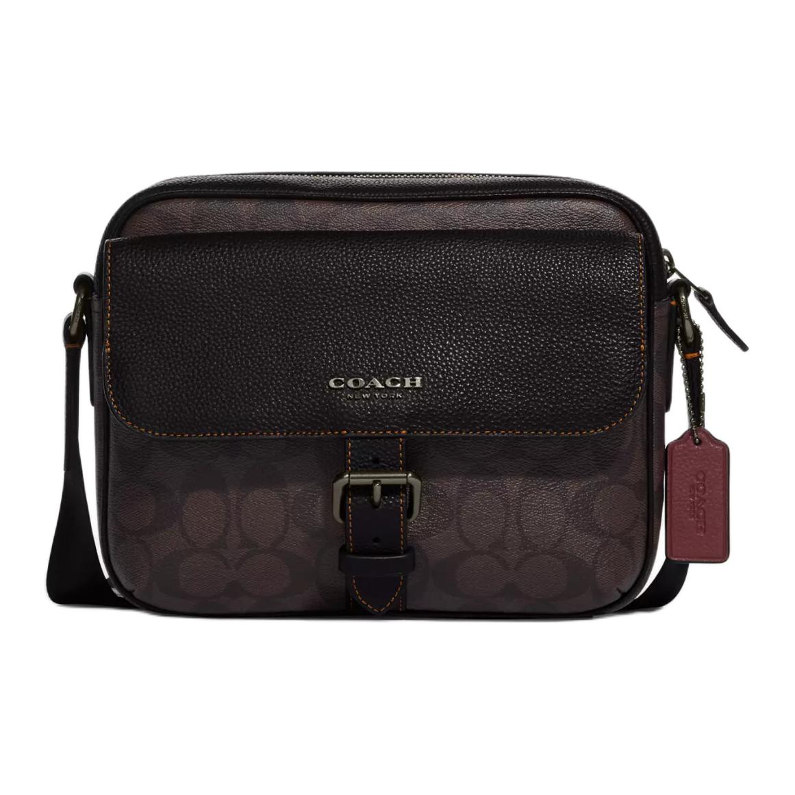 

COACH Сумка через плечо Hudson Leather, мужская, бронзового и черного цветов