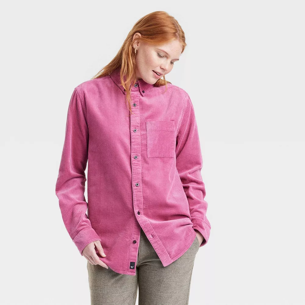 

Рубашка Хьюстон белая для взрослых вельветовая в клетку с длинным рукавом на пуговицах Houston White, цвет Violet