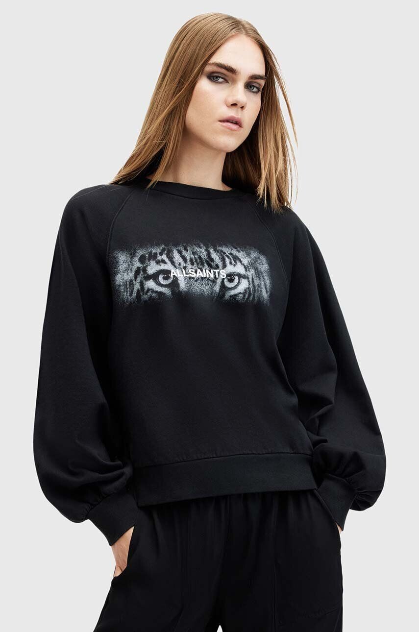 

Свитшот из хлопка AllSaints STARE CYGNI, черный