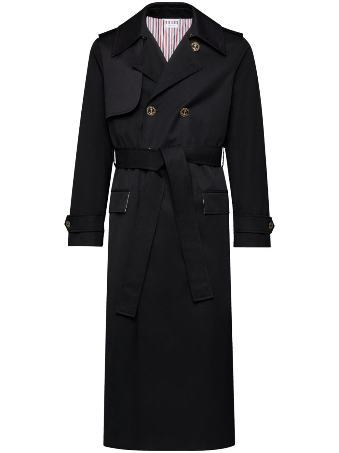 

Thom Browne двубортный тренч, черный