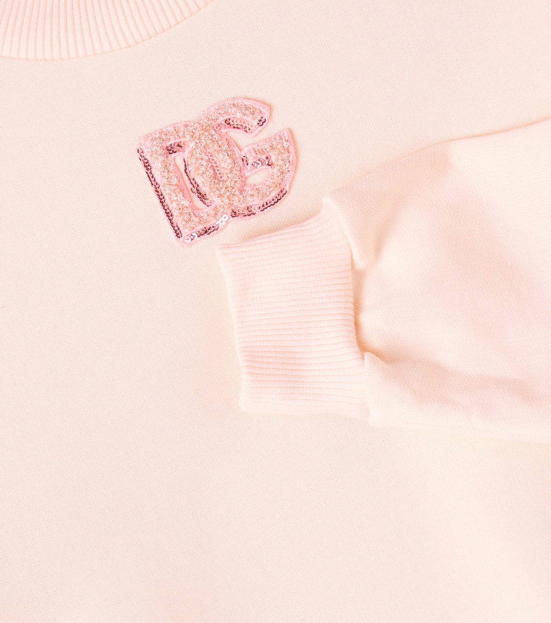 Многослойное платье из хлопкового флиса DG Dolce&Gabbana Kids, Rosa Pallido — фото 3