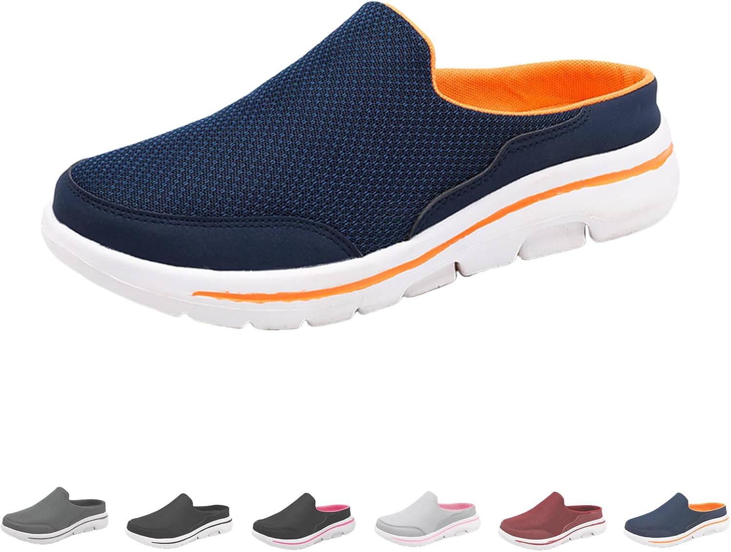 

Женские слипоны и сабо, удобная обувь для ходьбы, дышащие тапочки с закрытым носком, мужские легкие туфли с открытой пяткой Generic, синий