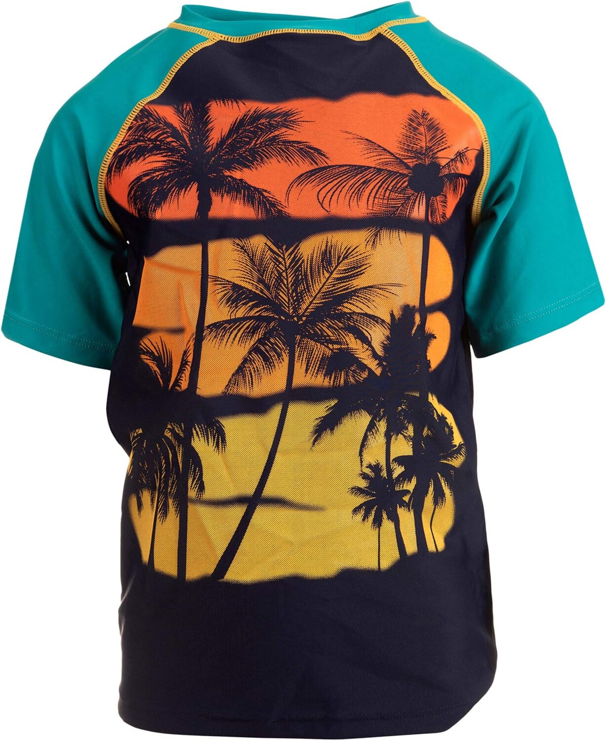 

Плавки Appaman Kids Sunset and Palm Tree Rashguard, цвет Teal