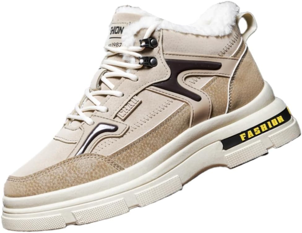 

Мужские зимние высокие кроссовки большого размера с толстым и теплым хлопковым внутренним слоем. Модные и универсальные. Подходят для снежной погоды, активного отдыха на свежем воздухе и повседневного использования Fmshi, хаки