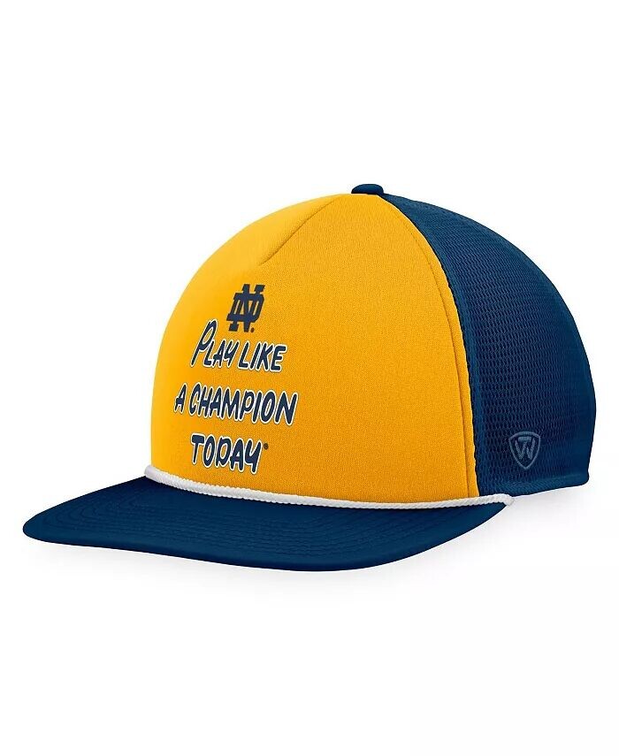 

Мужская темно-синяя/золотая шляпа Notre Dame Fighting Irish Play Like A Champion Today Foam Trucker Adjustable Hat Top of the World