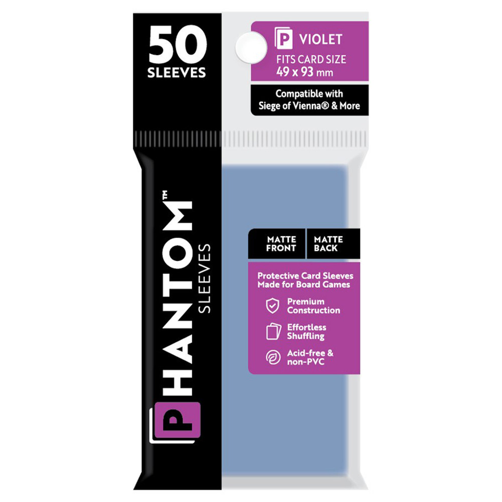 

Аксессуары Capstone Games Phantom Sleeves: Violet Size 49 x 93mm - Matte/Matte (50)
