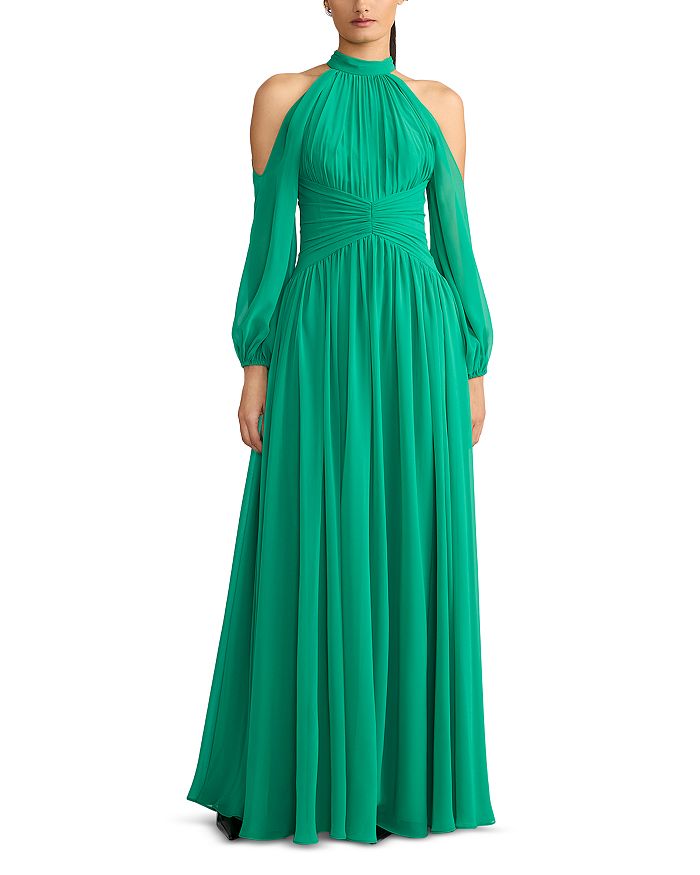

Wicked x Zac Posen Платье с открытыми плечами из шифона Zac Posen, зеленый