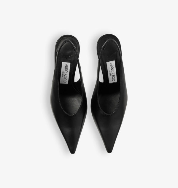 Туфли-Лодочки Isa 95 из кожи с открытой пяткой и каблуком Jimmy Choo, черный — фото 2