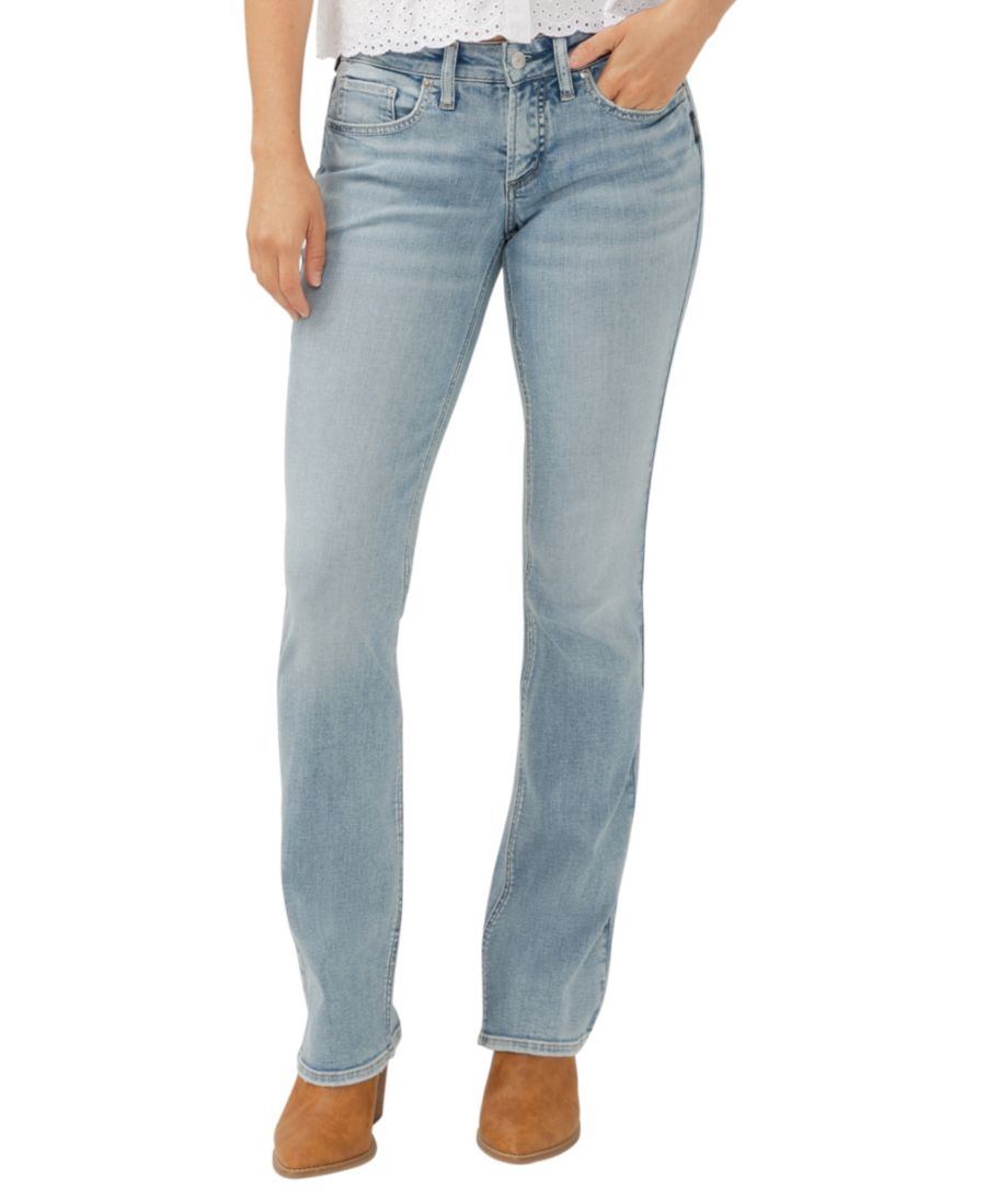 

Женские джинсы Britt с низкой посадкой, облегающим силуэтом и расклешенными штанинами Silver Jeans Co, Indigo