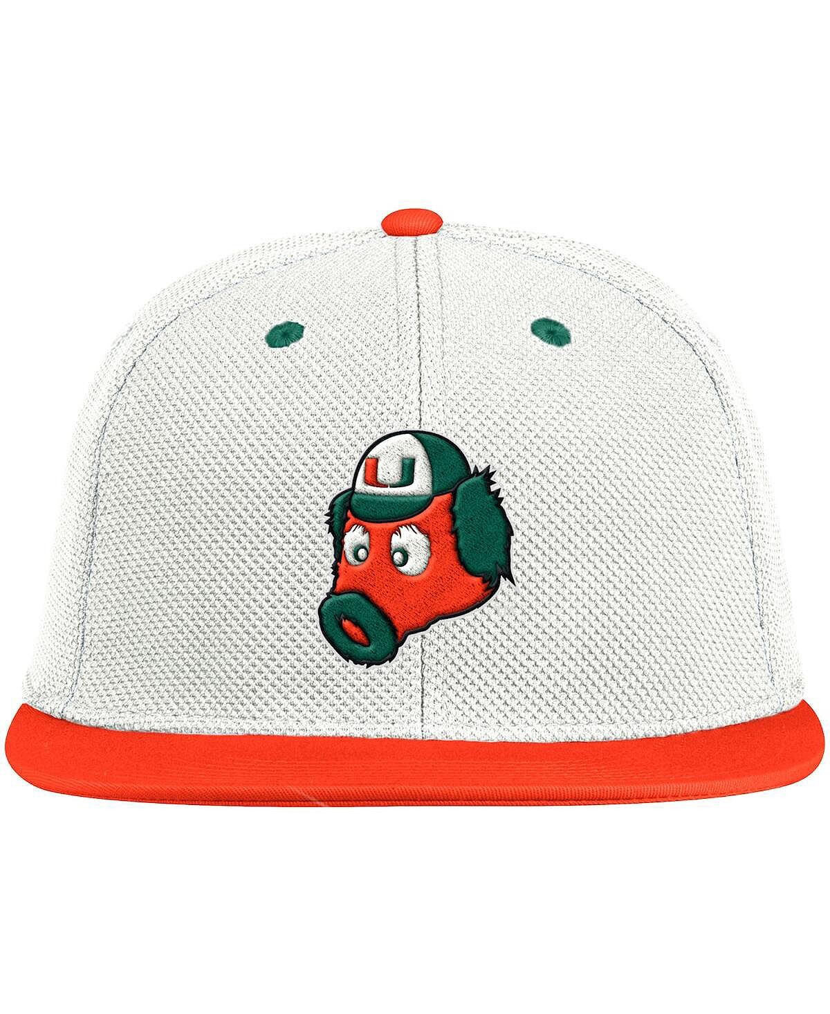 

Мужская бело-оранжевая бейсбольная бейсболка Miami Hurricanes Miami Maniac On-Field adidas