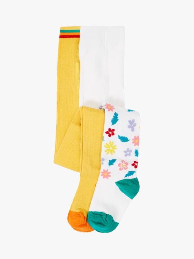 

Детские колготки Norah из хлопковой смеси Frugi, Pack of 2, Bumblebee/Flowers