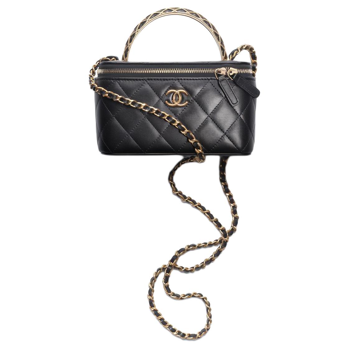 

Косметичка из овчины, женская черная наплечная сумка через плечо CHANEL