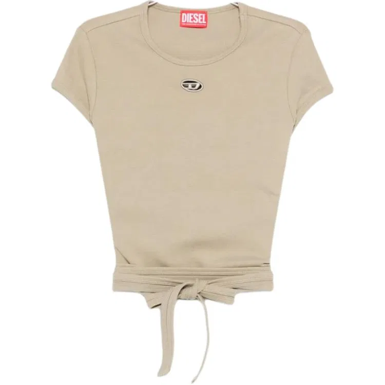 Футболка T-Bunny-Tail с завязками в стиле тай-дай DIESEL, Light Beige