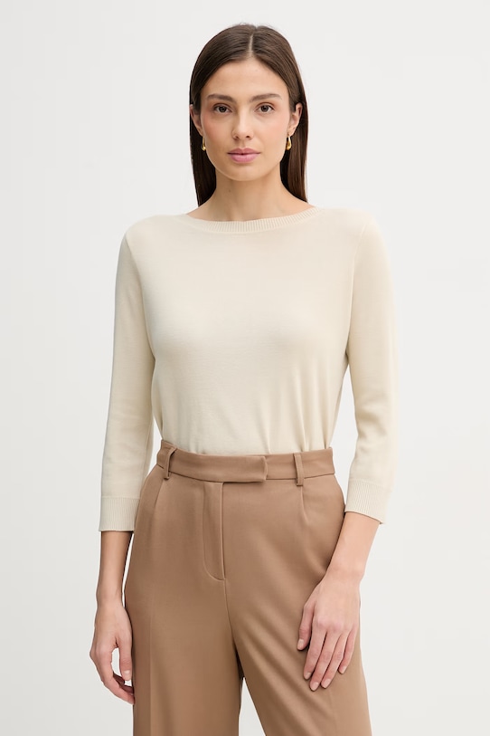 

Хлопковый свитер United Colors of Benetton, бежевый