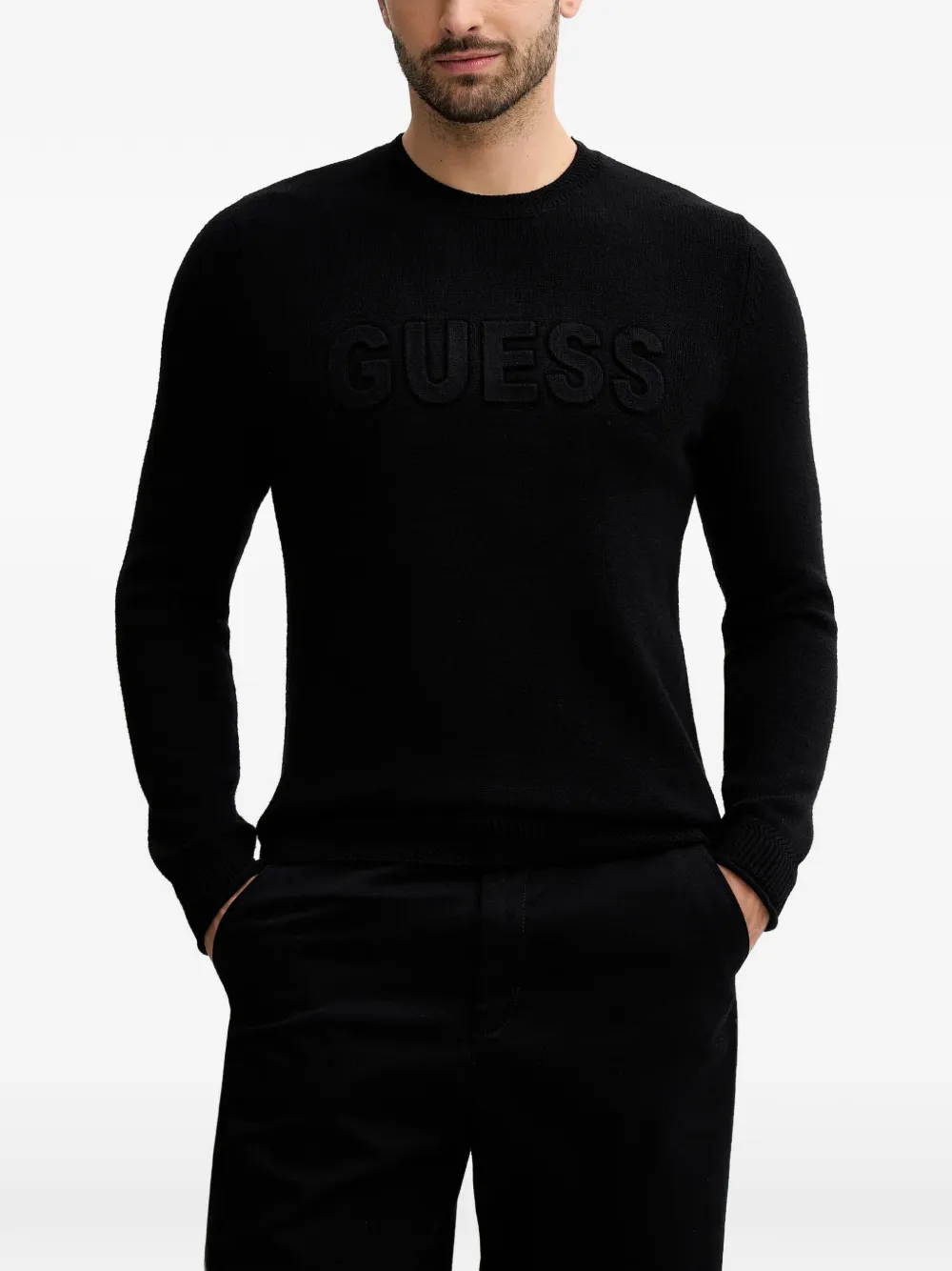 

Свитер с тисненым логотипом Guess Usa, черный