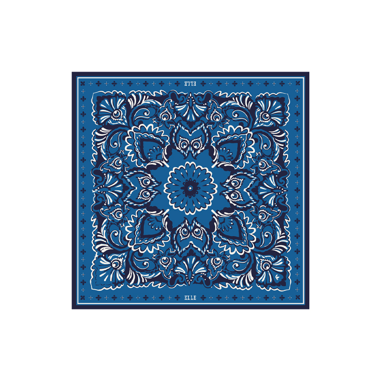 

Шелковый шарф Women's ELLE, синий box+silk scarf ring