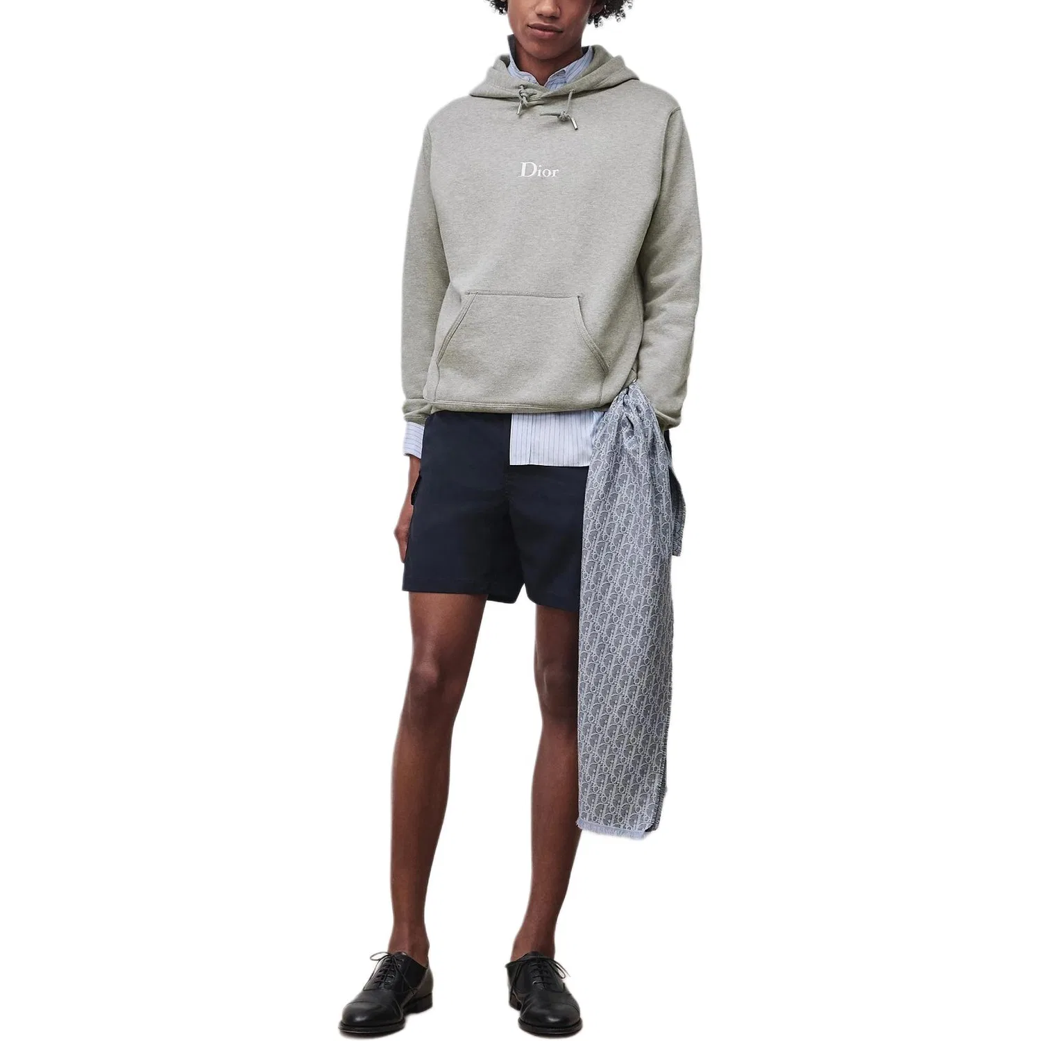 Свитшот мужской серый hooded moderate regular DIOR, Gray — фото 3