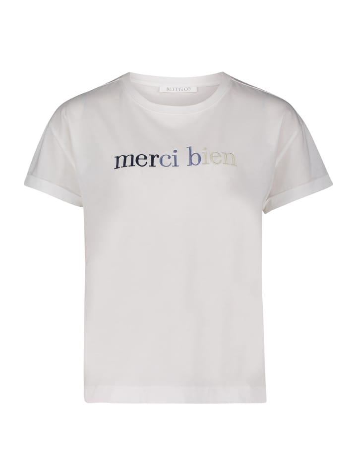 

Повседневная рубашка с вышивкой в кремово-темно-синем цвете BETTY & CO