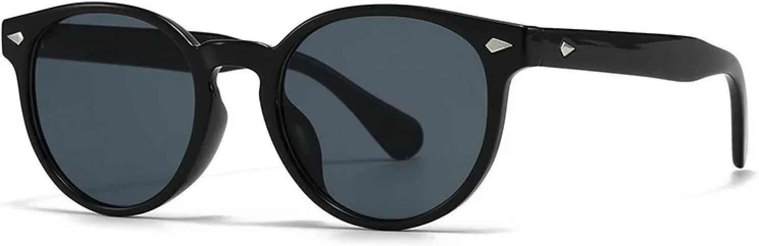 

Популярные модные овальные женские солнцезащитные очки в винтажном стиле с заклепками, мужские панк-очки с защитой от УФ-излучения UV400 HHZZYVY, Black Gray