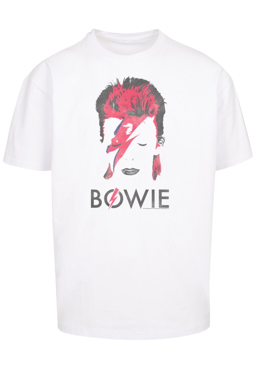 

Футболка с принтом DAVID BOWIE ALADDIN SANE DISTRESSED F4NT4STIC, белый