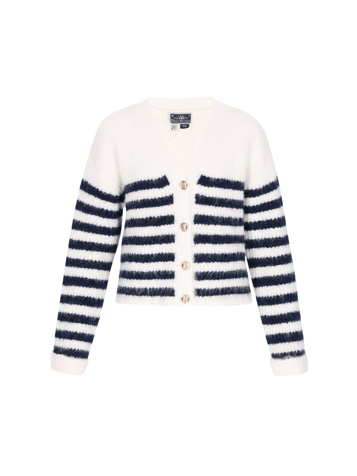 

Женский кардиган темно-синего цвета с оттенком белого DreiMaster Maritim