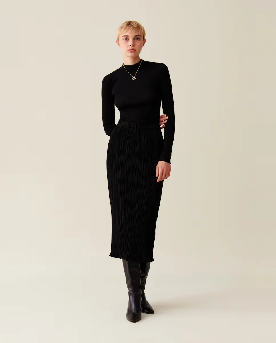 

Плиссированная юбка 7/8 на подкладке Claudie Pierlot, черный