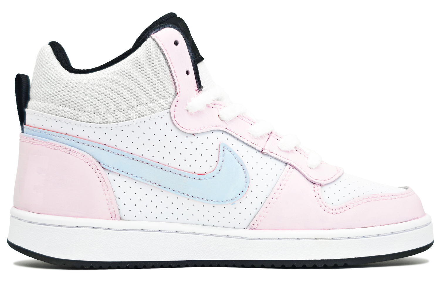 Court Borough Cute Cat Socks Mid top детские скейтборд кроссовки Unisex Nike, синий/розовый — фото 3