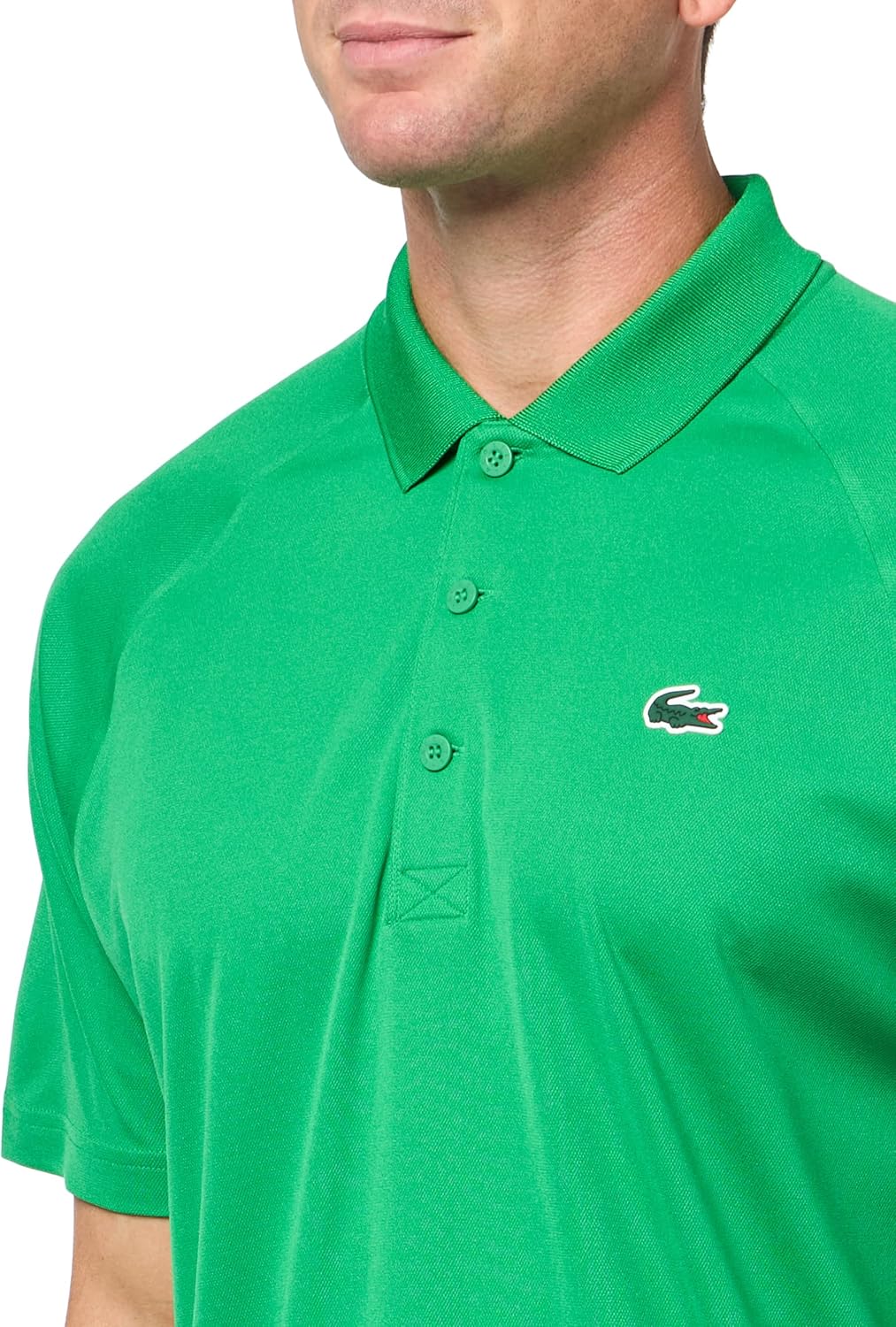 Lacoste мужская спортивная поло с коротким рукавом Regular Fit Green Croc, Bright Green — фото 3