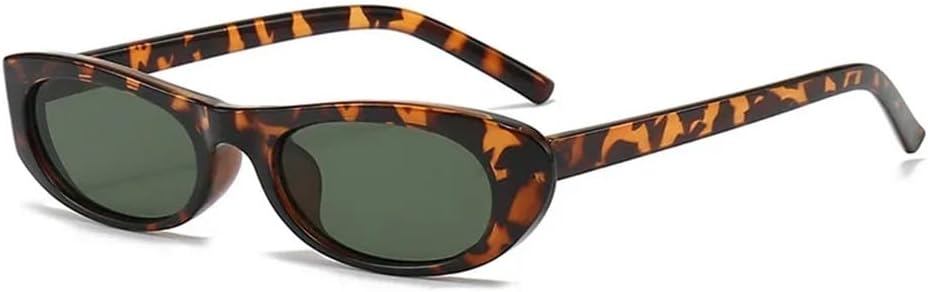 

Ретро-солнцезащитные очки в узкой оправе «кошачий глаз» для женщин и мужчин, винтажные прямоугольные солнцезащитные очки с леопардовым принтом, мужские, с защитой от УФ-излучения UV400 VFDHN, C5