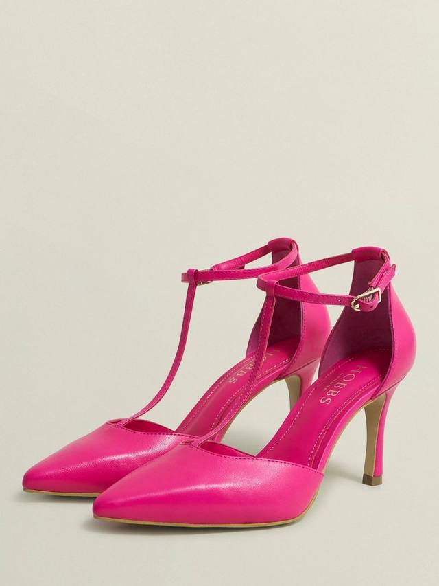 Туфли-лодочки alice leather с т-образной планкой на шпильке Hobbs, цвет Zinnia Pink — фото 3