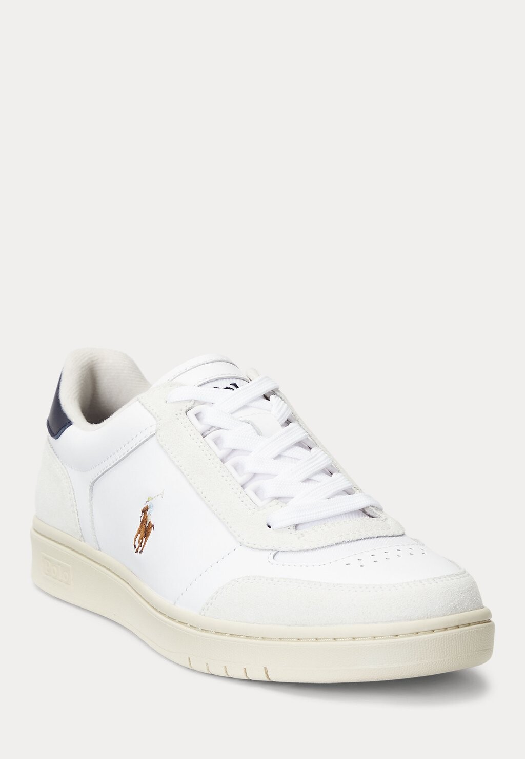 

Кроссовки на шнуровке COURT SPORT LEATHER-SUEDE SNEAKER Ralph Lauren, белый
