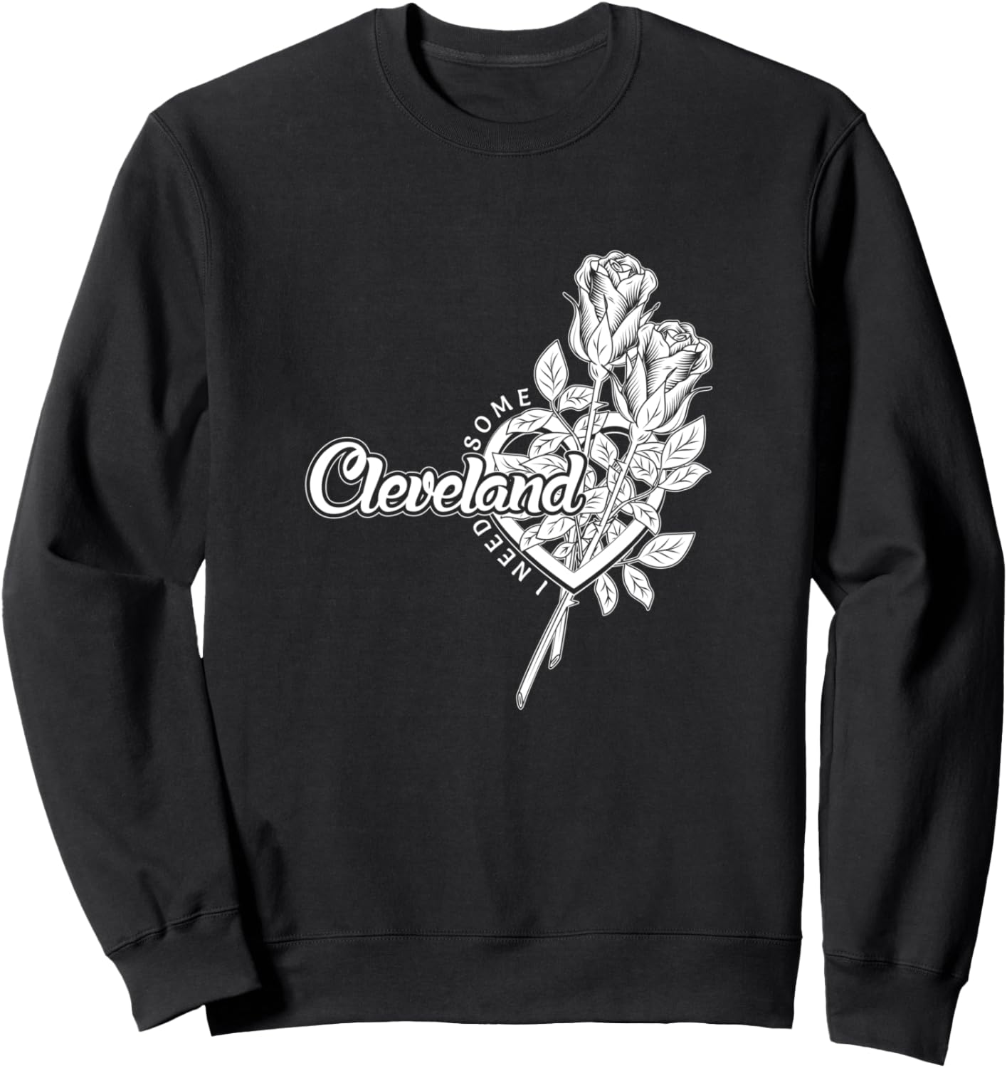 

Толстовка с изображением роз Кливленда Cleveland Forever, черный