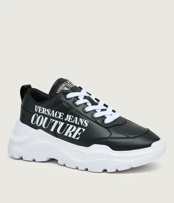 Кожаные кроссовки FONDO SPEEDTRACK DIS.SC1 Versace Jeans Couture, черный