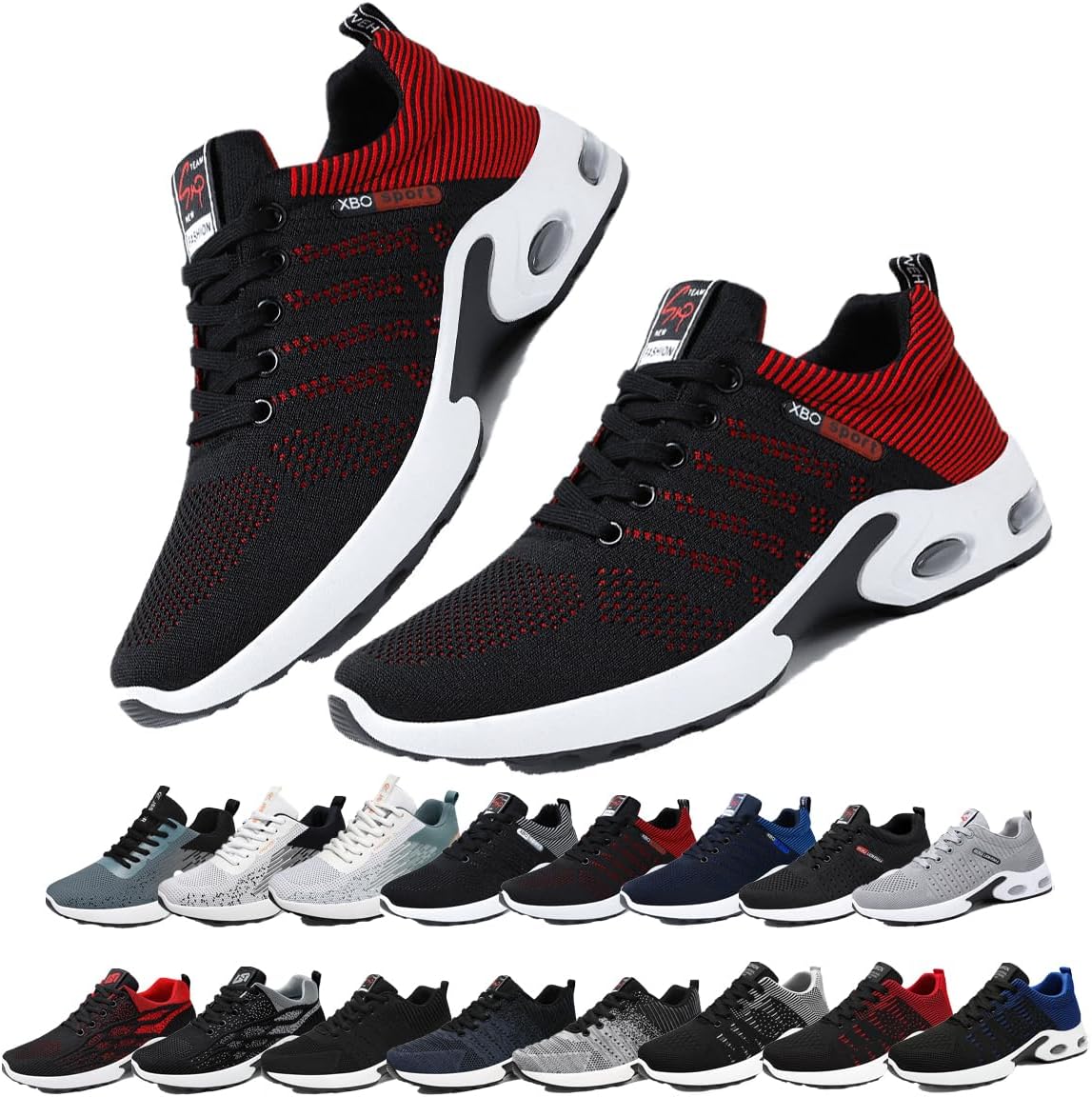 

Мужские кроссовки Air с амортизацией для бега, белые с сеткой, ортопедические кроссовки, противоскользящие для активного отдыха на улице Generic