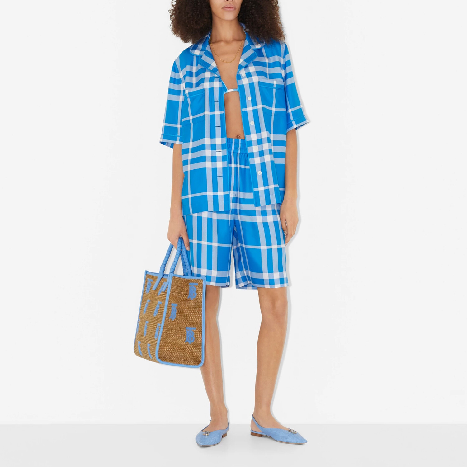 Шорты женские Burberry, ярко-синий — фото 2