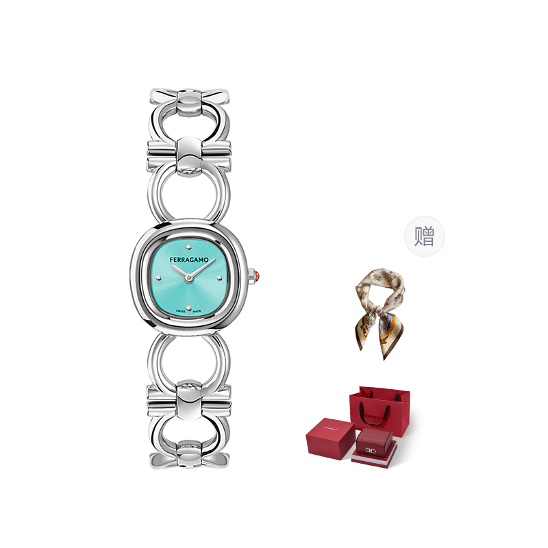 

Ferragamo Часы Double Gancini 25mm, Glacier Blue