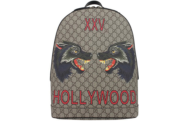 

GUCCI Холщовый рюкзак с кожаной спинкой