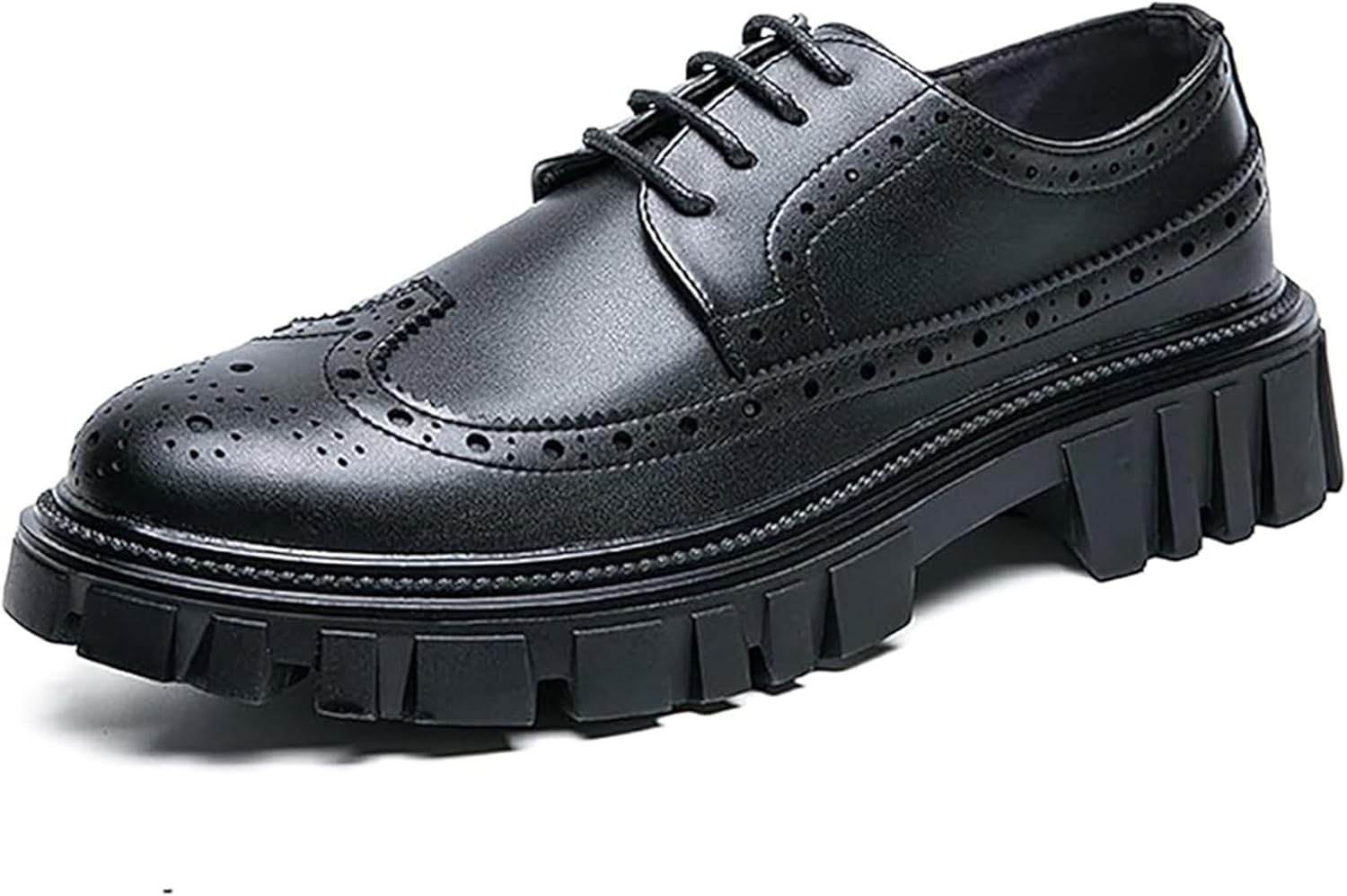 

Мужские кожаные оксфорды, удобные деловые формальные дерби с противоскользящей подошвой Xinduoyu, черный