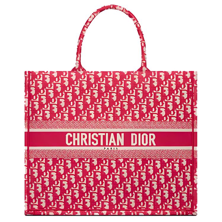

DIOR Вышитая сумка-шоппер Книжная сумка Женская сумка Конфетная малина