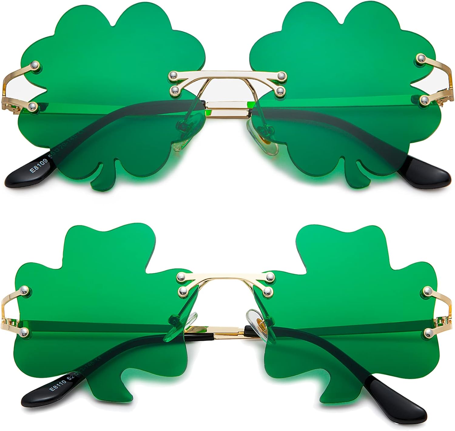 

Солнцезащитные очки Hycredi ко Дню Святого Патрика в виде ирландского клевера, зеленые очки в виде четырехлистного клевера для костюма лепрекона, 2 Pack - Four Leaf/Green + Shamrock/Green